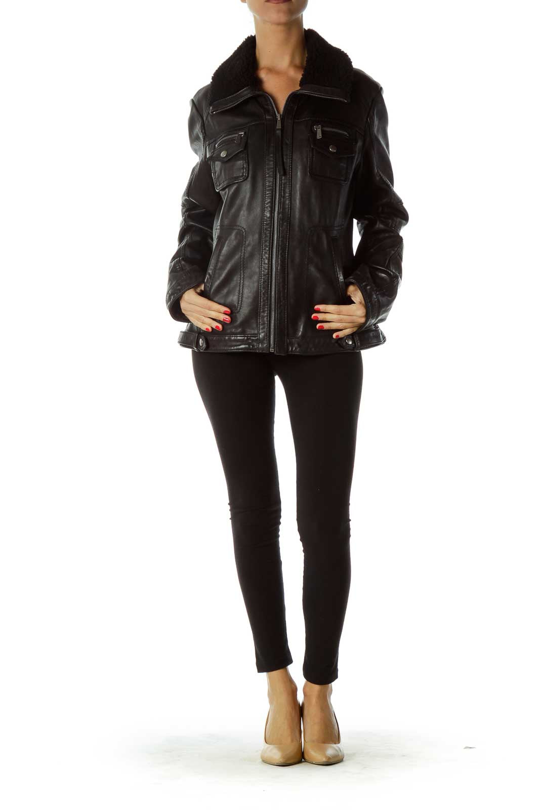 Black Leather Biker Jacket