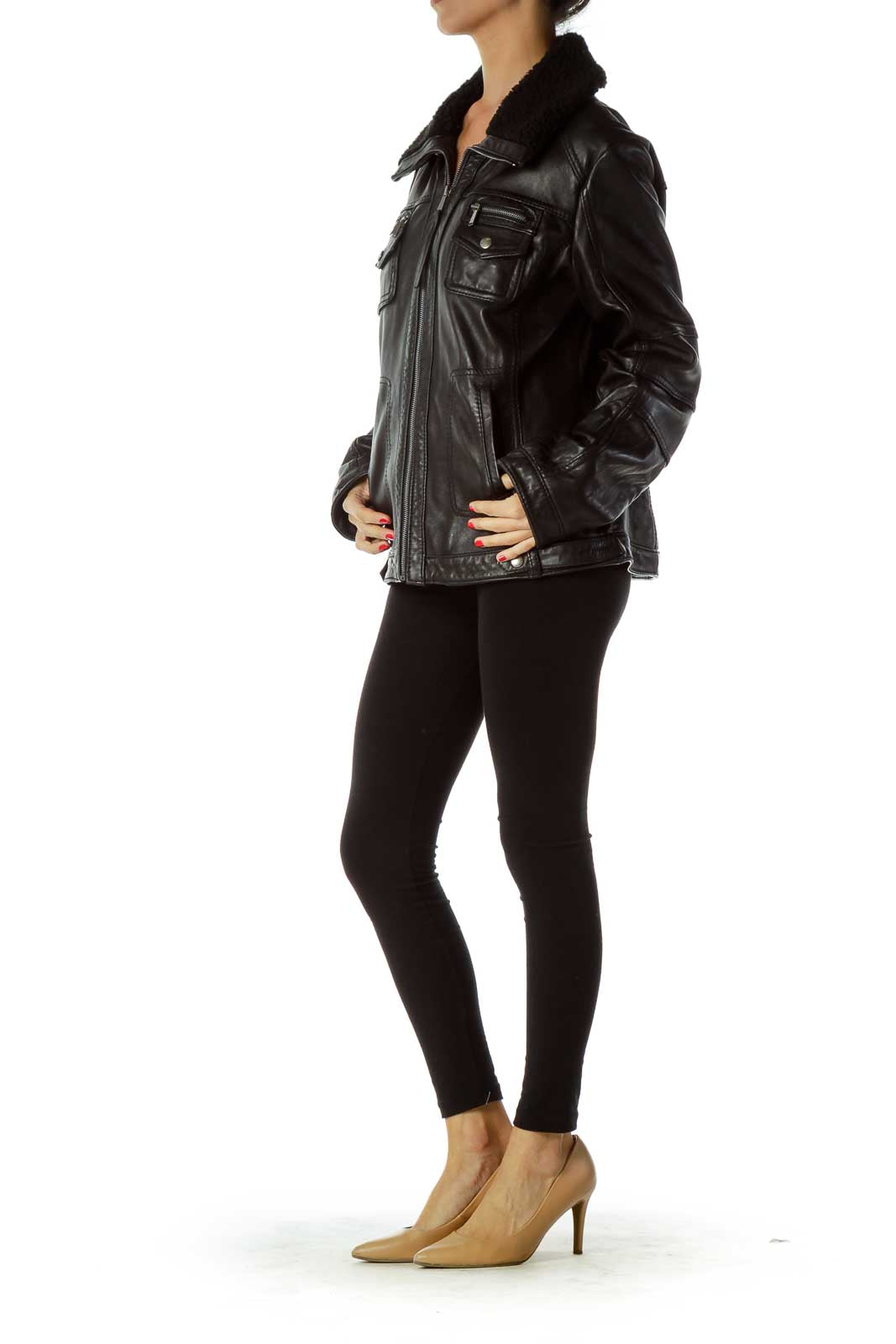 Black Leather Biker Jacket