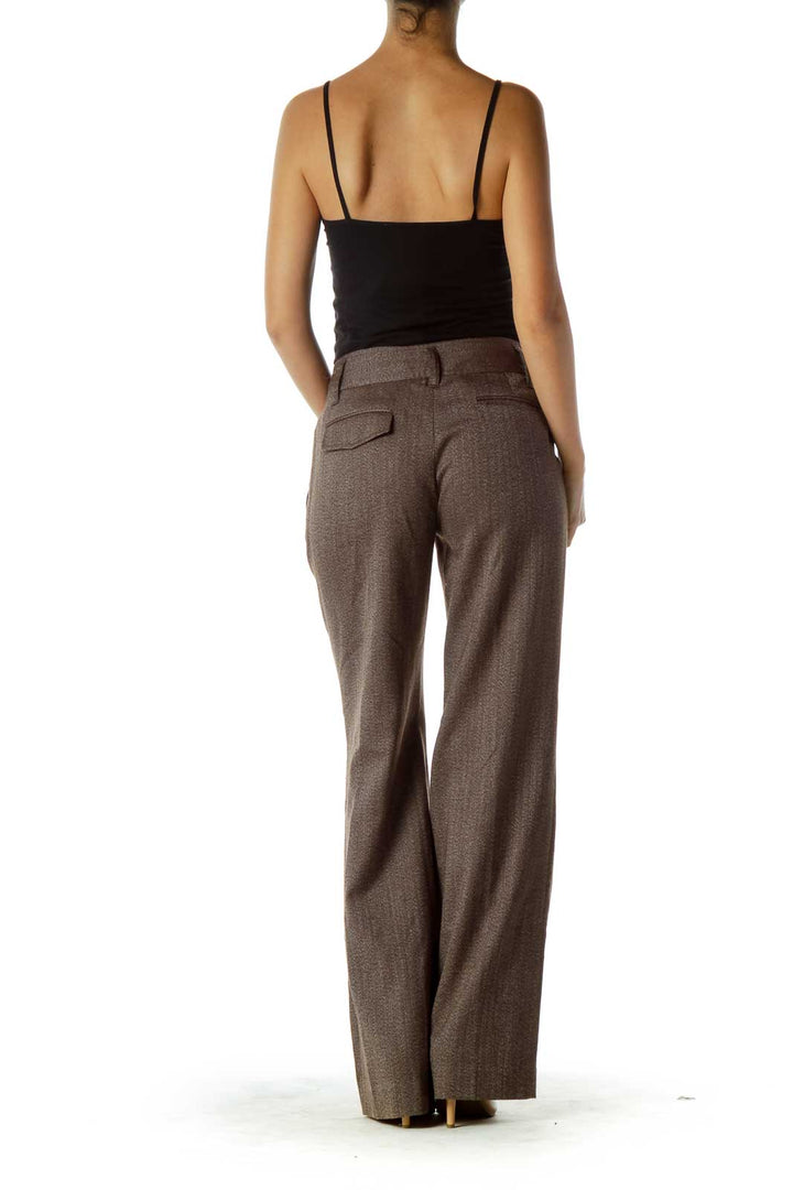 Brown Weave Detail Pants