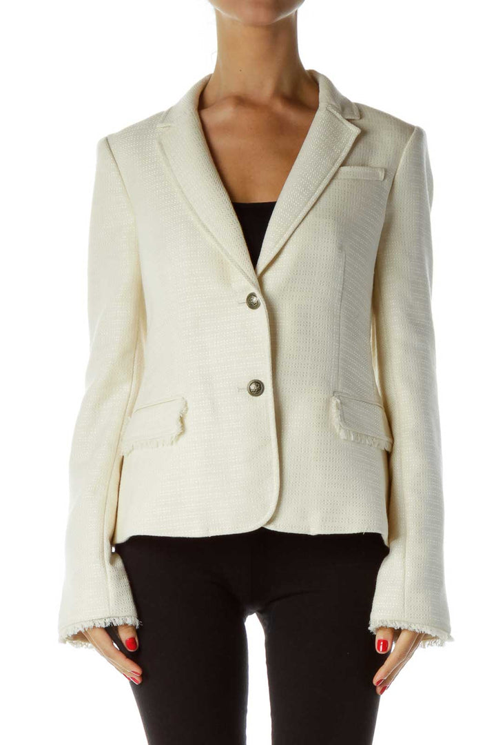 Cream Buttoned Blazer