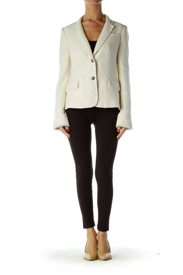 Cream Buttoned Blazer