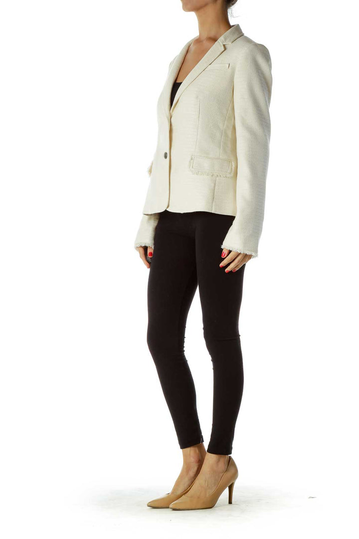 Cream Buttoned Blazer