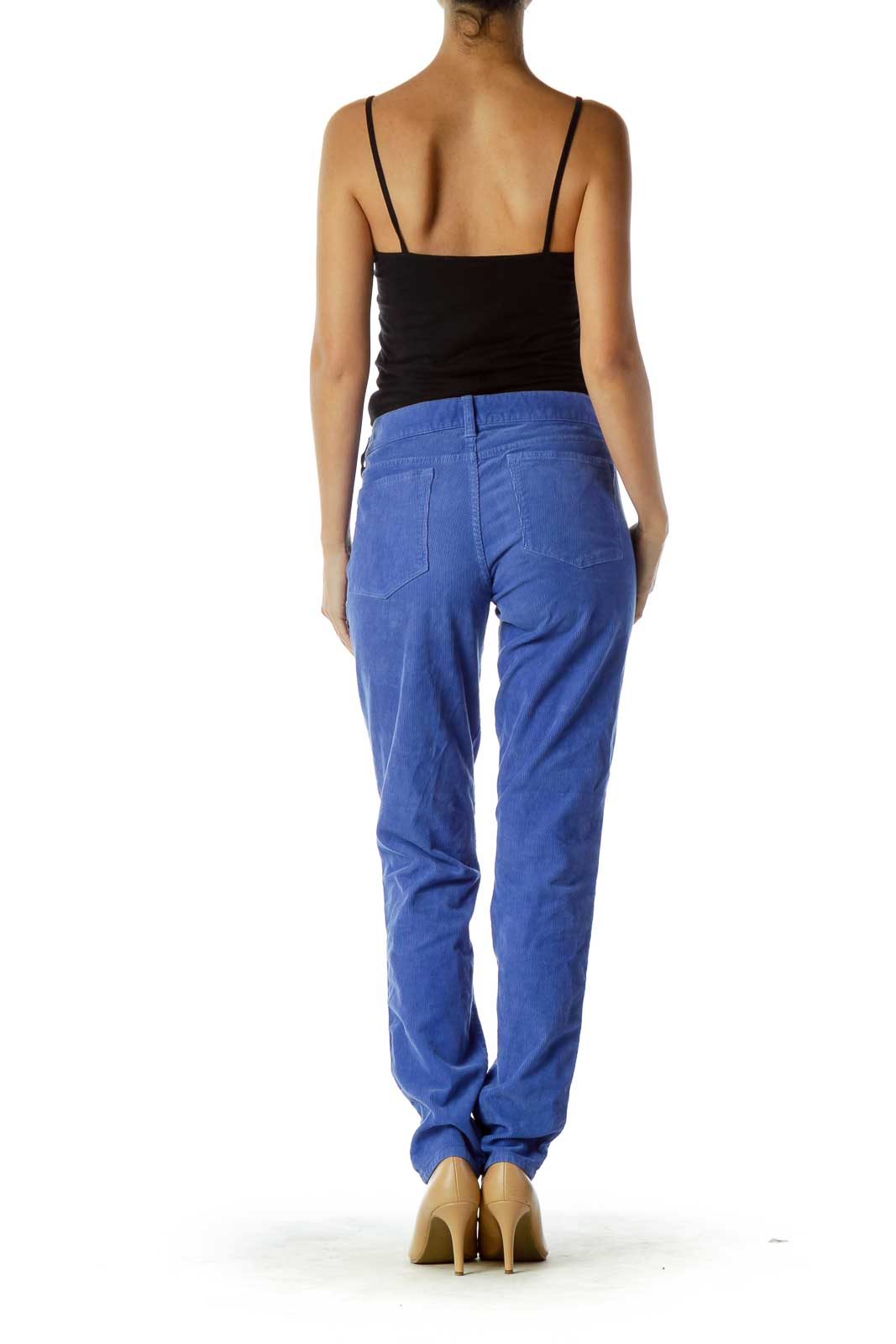 Blue Corduroy Tapered Pants