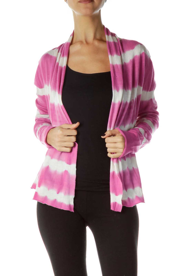 Pink White Cardigan