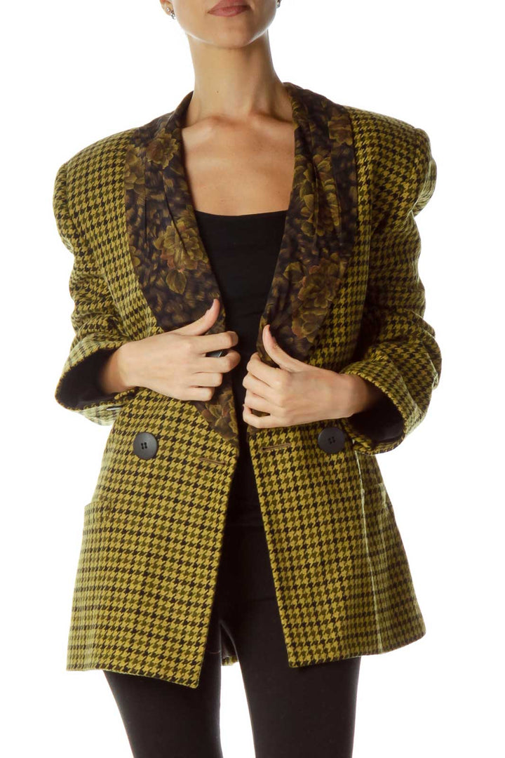 Yellow Black Houndstooth Suit