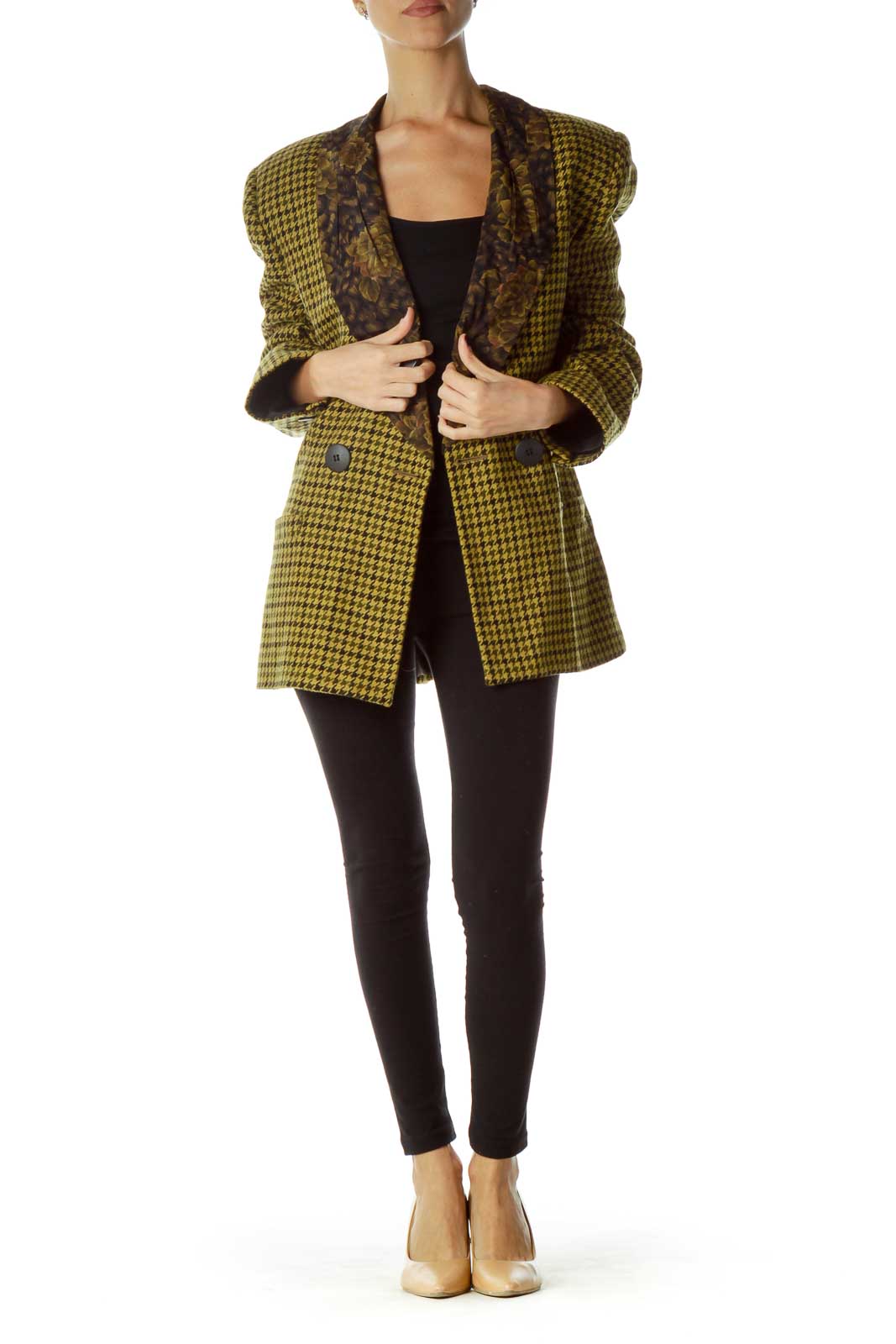 Yellow Black Houndstooth Suit