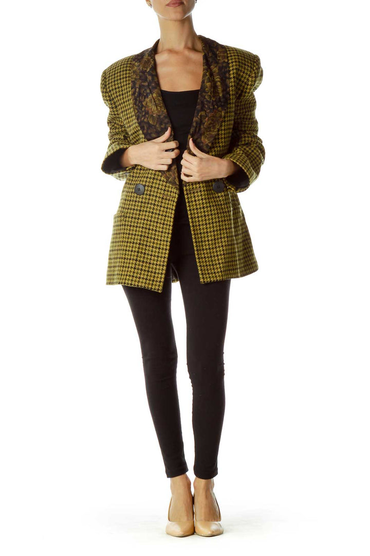 Yellow Black Houndstooth Suit