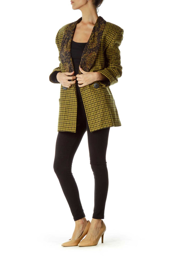 Yellow Black Houndstooth Suit