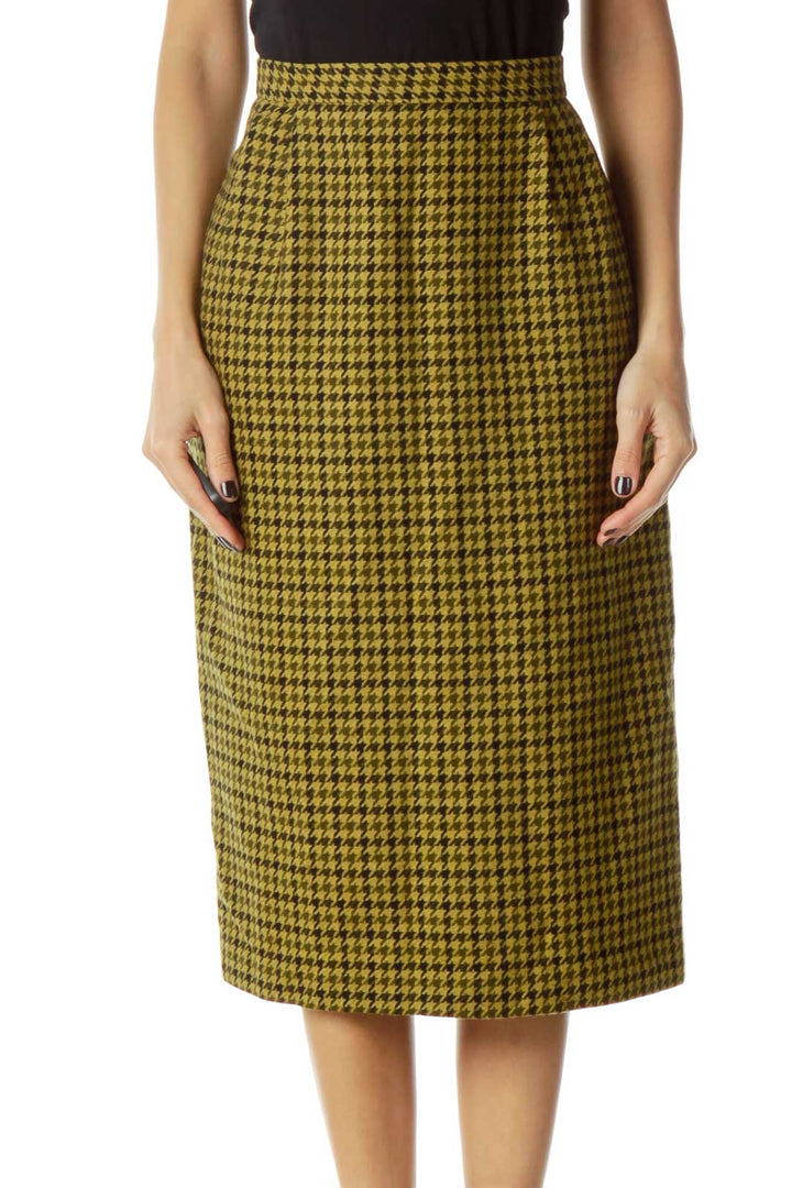 Yellow Black Pencil Skirt