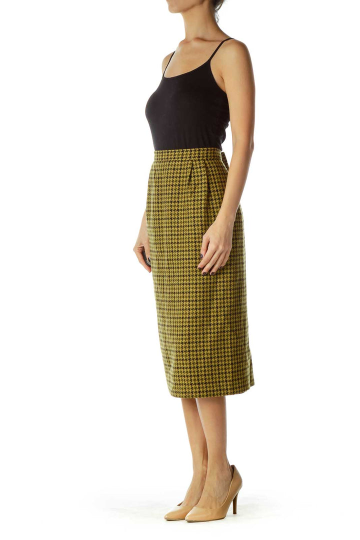 Yellow Black Pencil Skirt