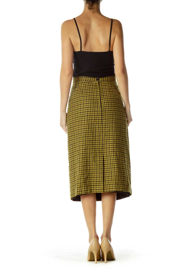 Yellow Black Pencil Skirt