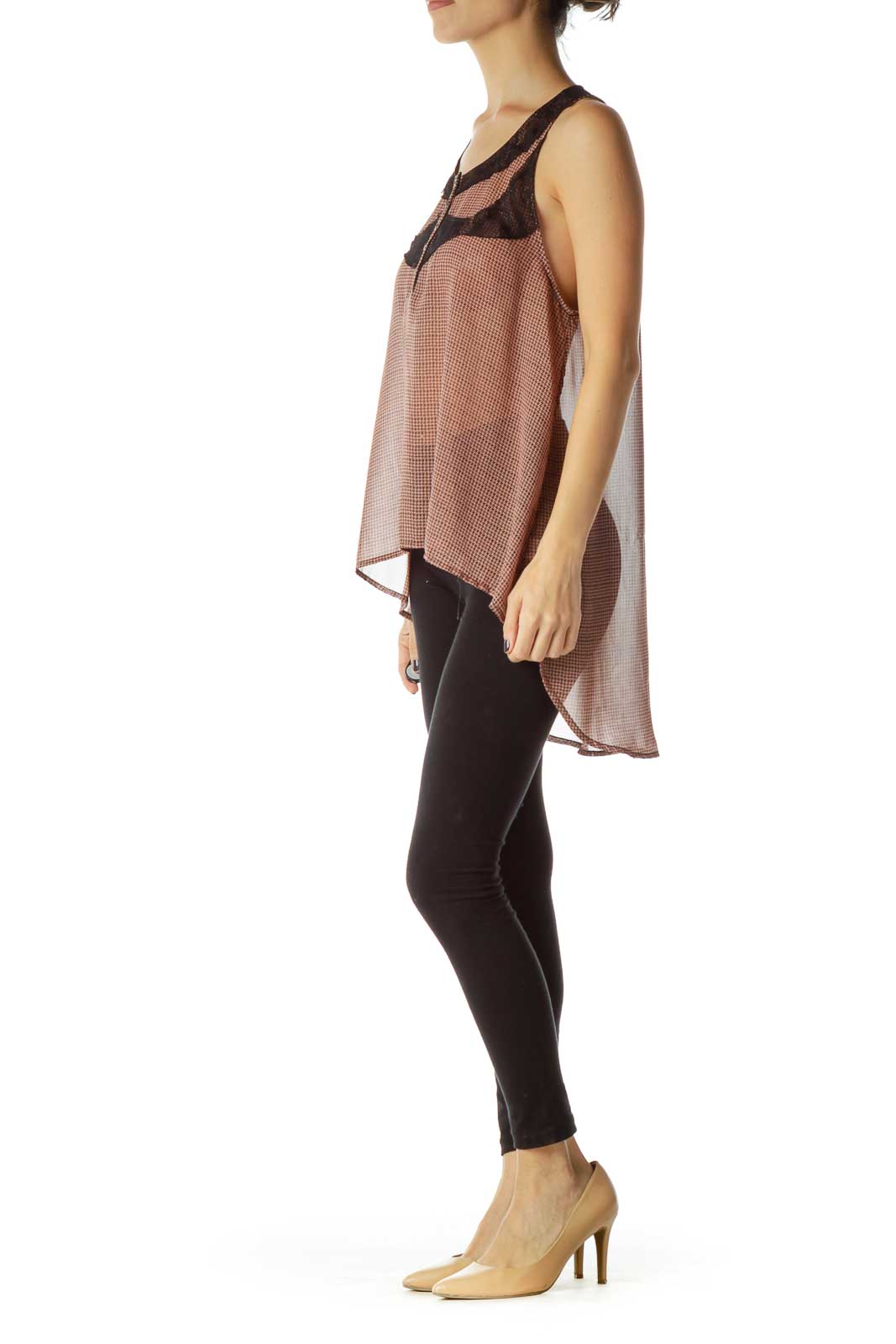 Pink Black High-Low Tank