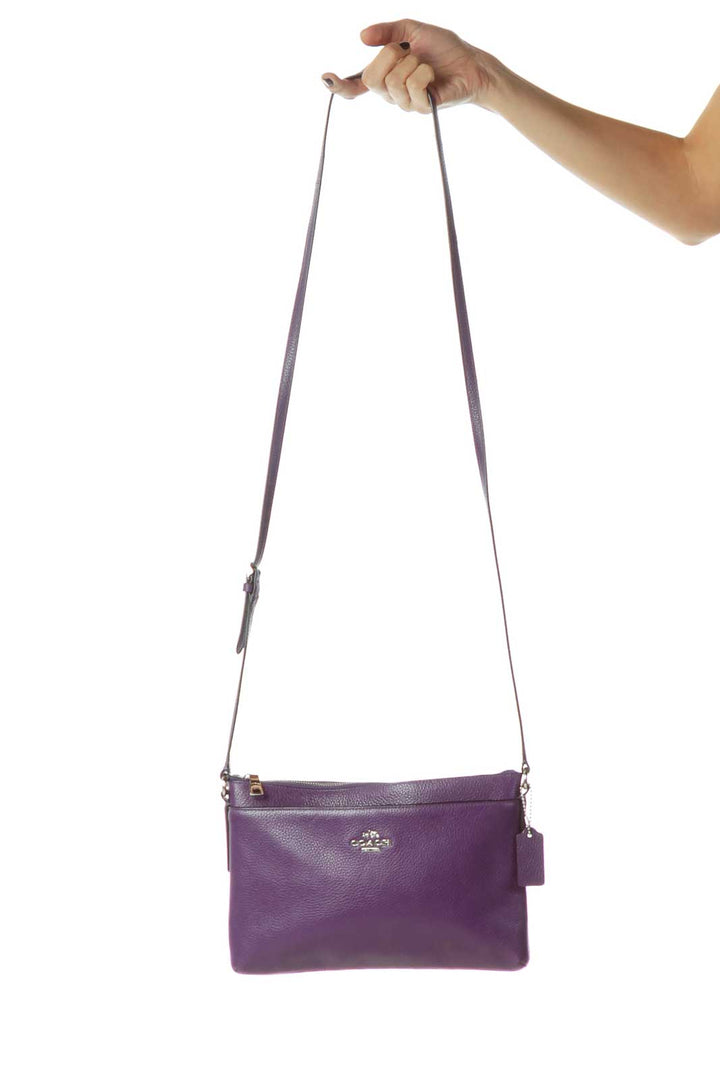 Purple Leather Crossbody Bag