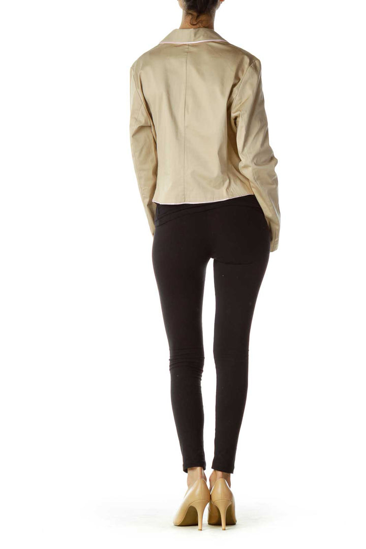 Beige Single Button Blazer