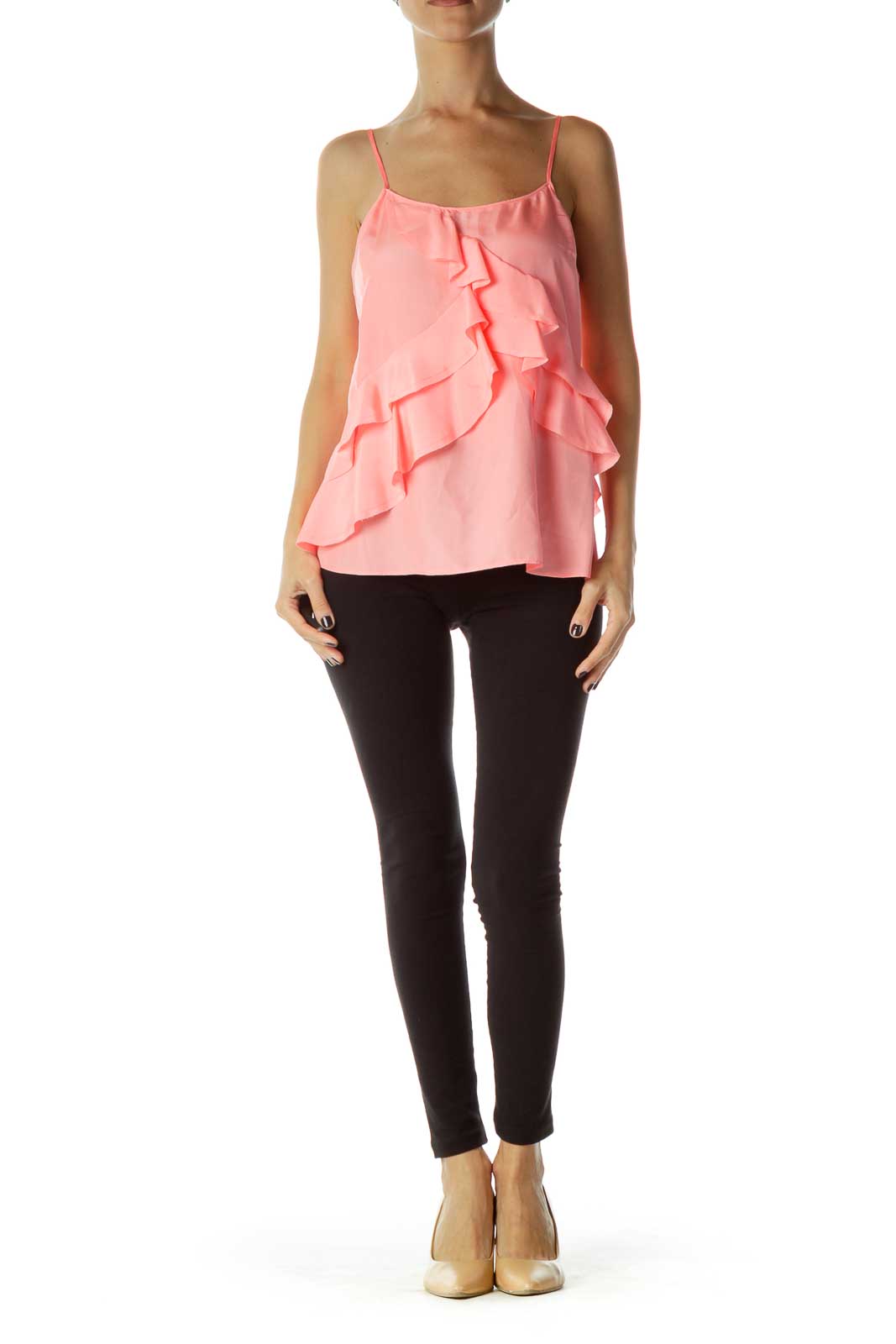 Pink Ruffled Silk Top