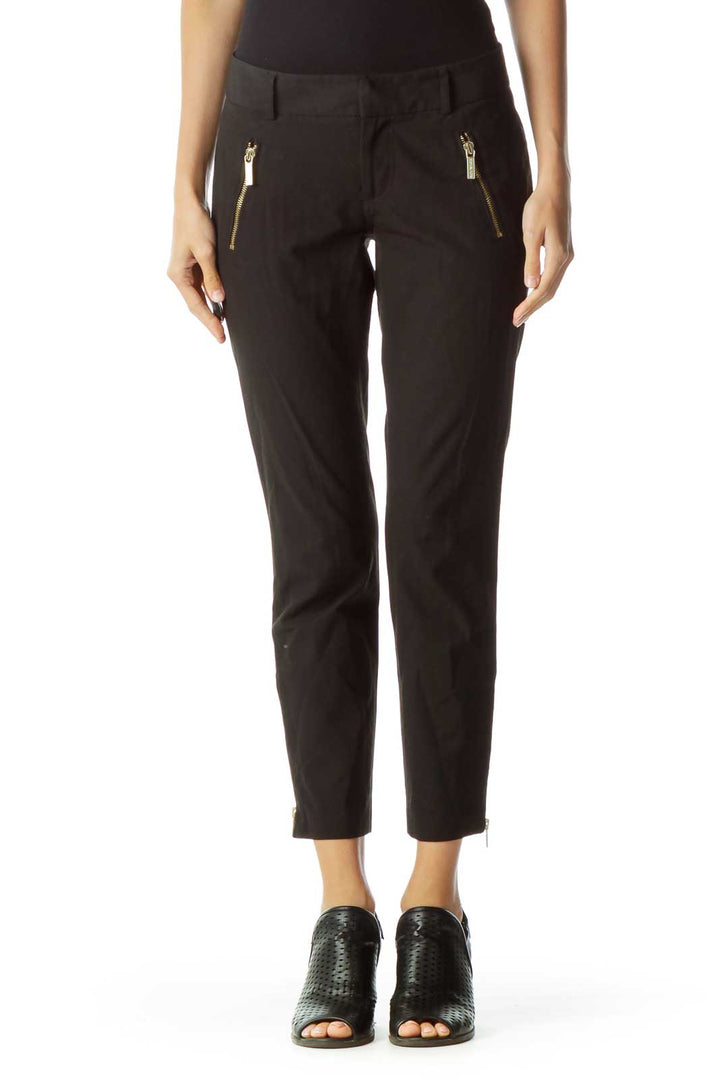 Black Gold Zippered Slacks