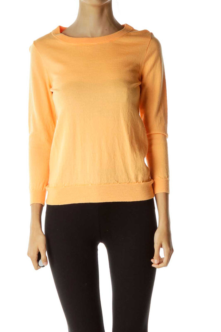 Orange Round Neck Sweater