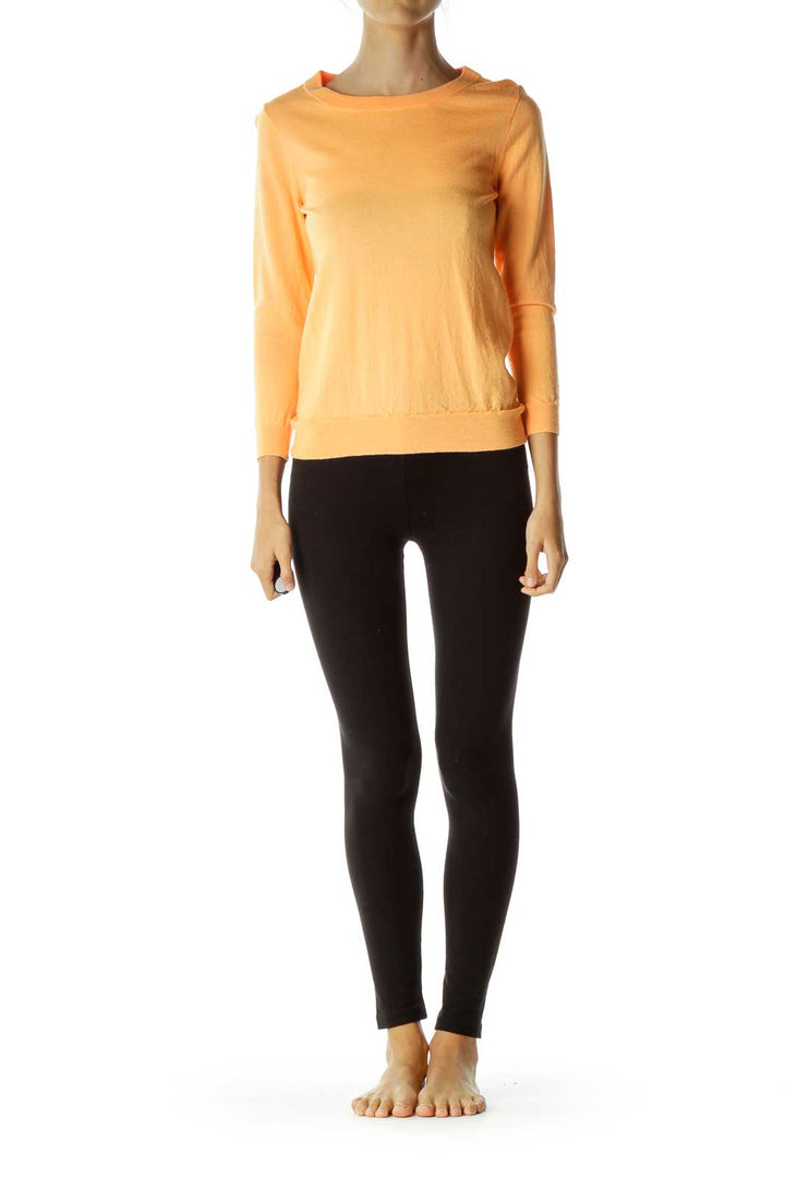 Orange Round Neck Sweater