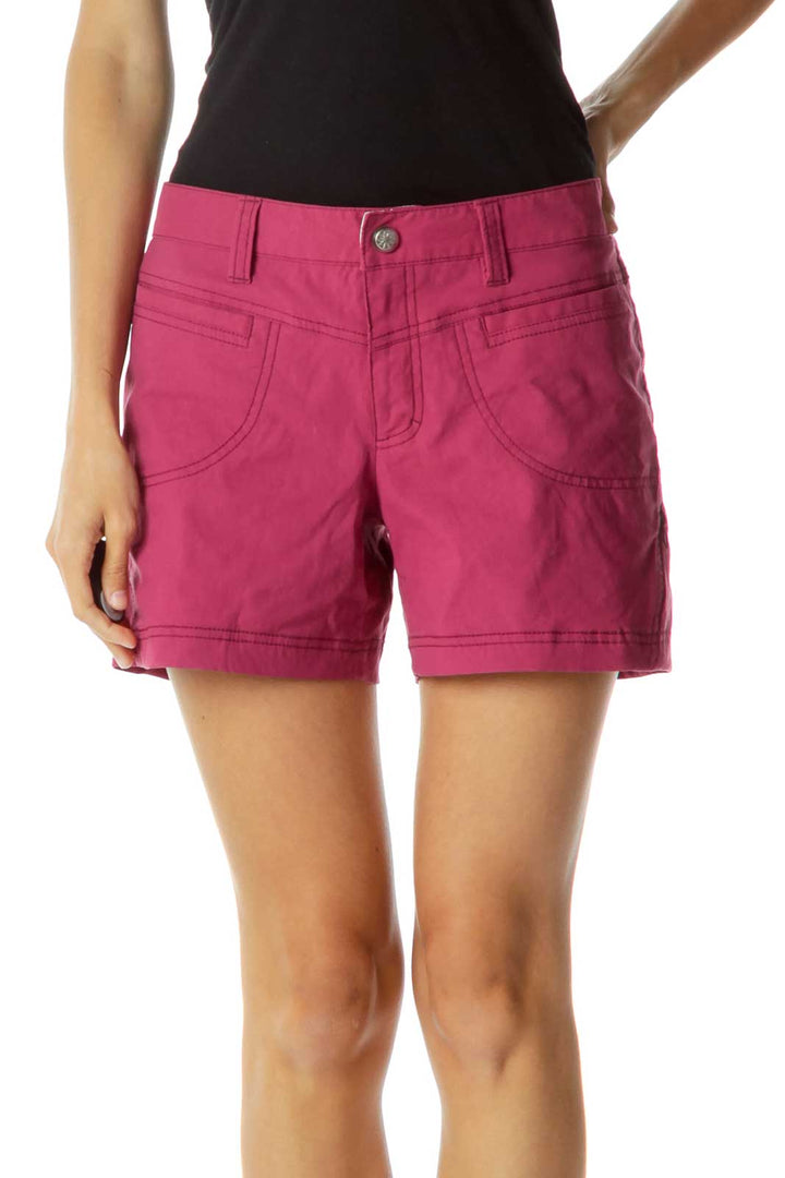 Purple Pocketed Sports Shorts