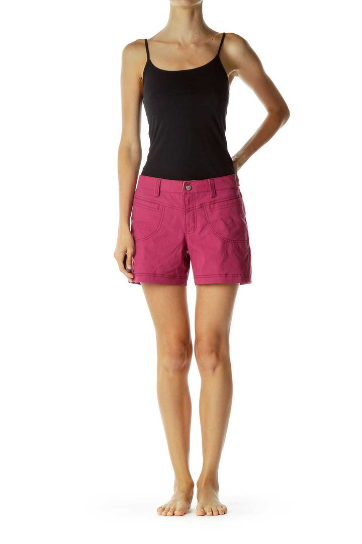 Purple Pocketed Sports Shorts