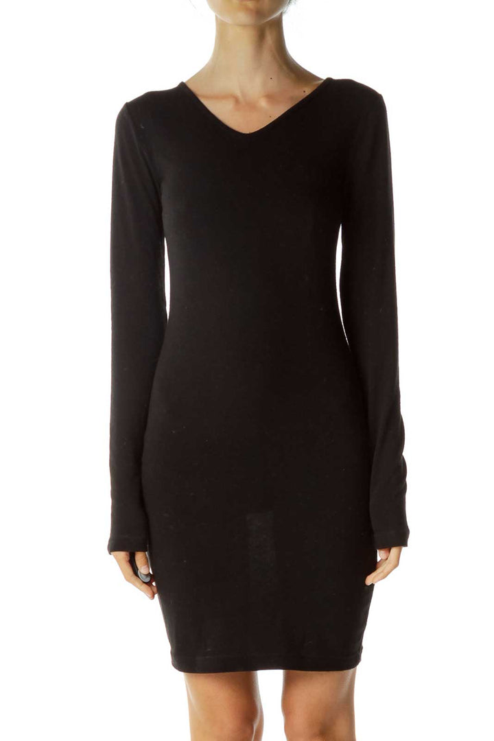 Black Long Sleeve Day Dress