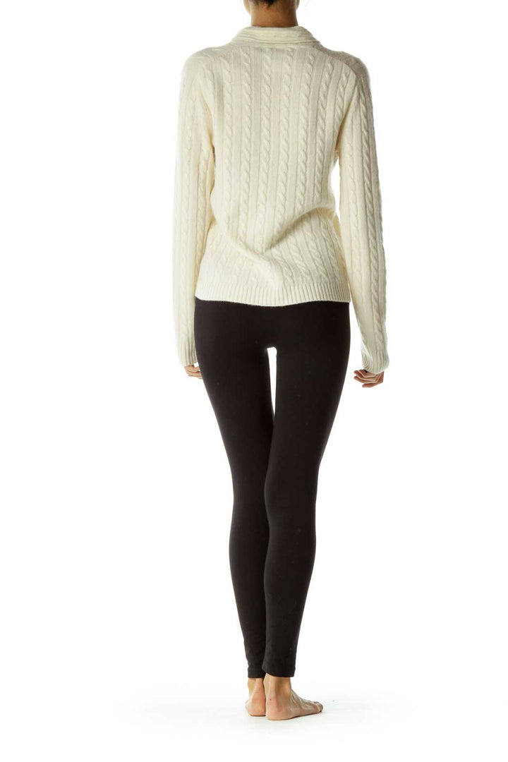 Cream Cable Knit Cashmere Sweater