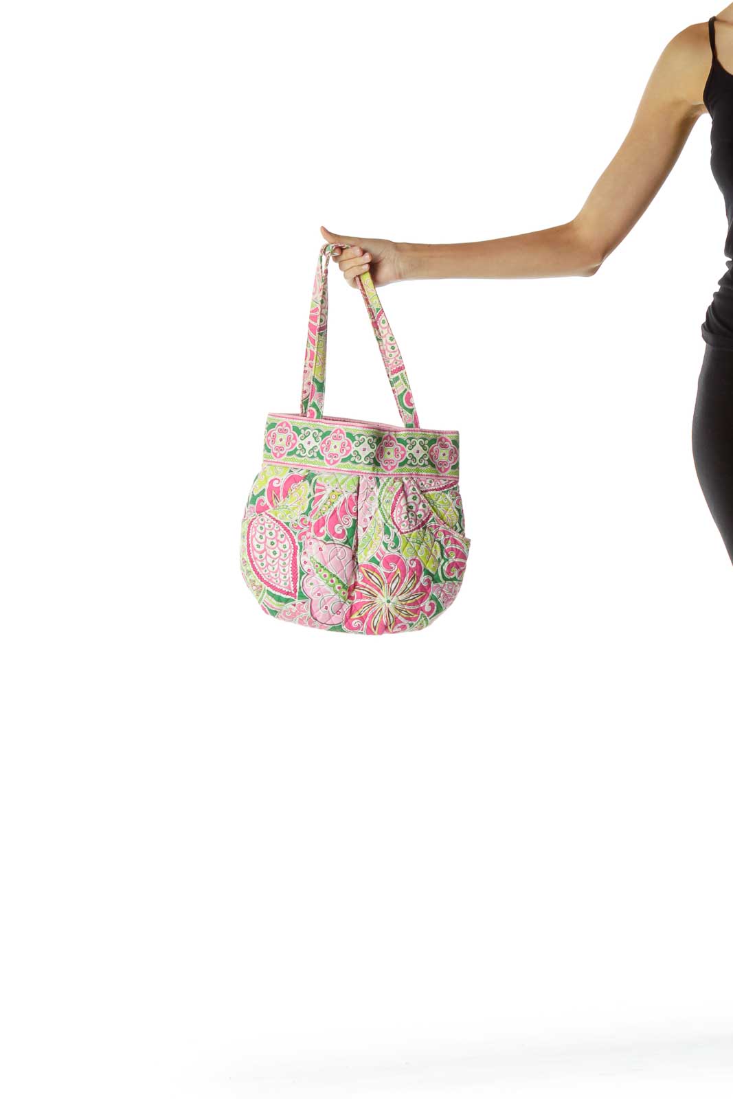 Pink Green Paisley Mini Tote