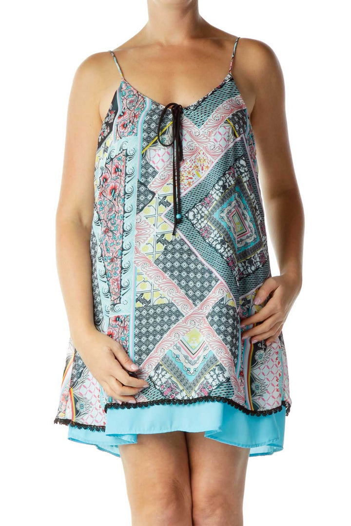 Multicolor Print Shift Dress