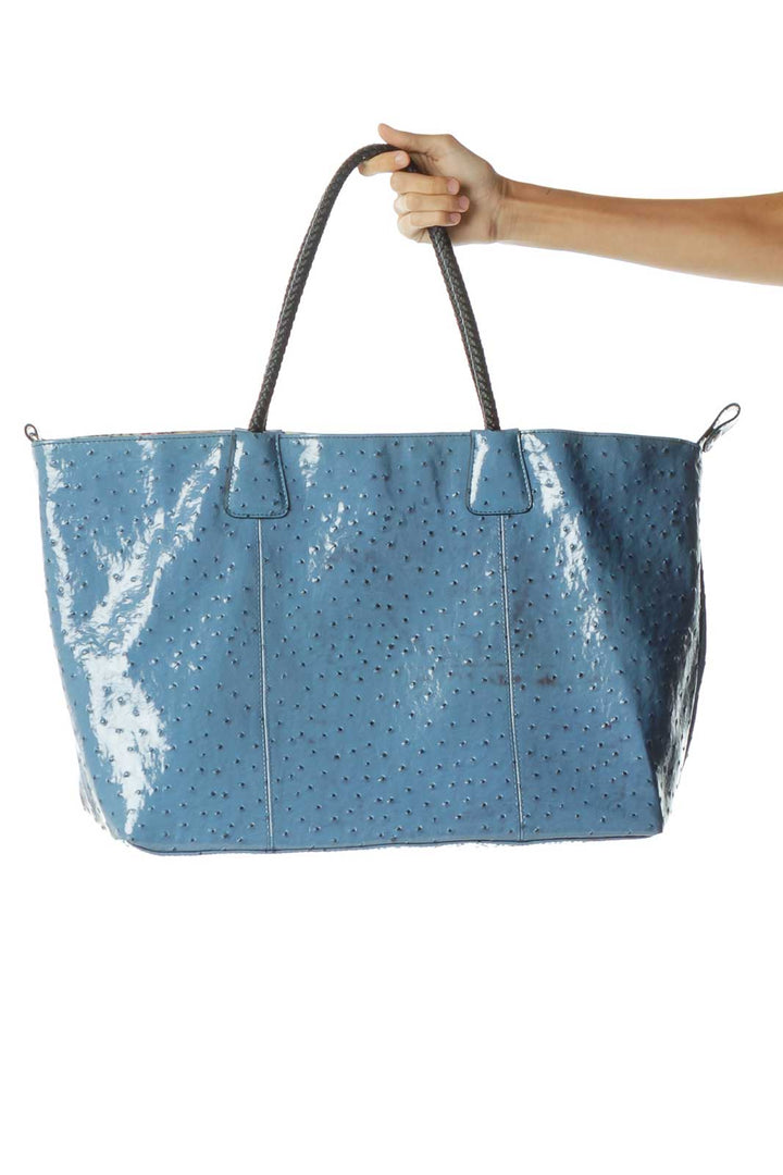 Blue Shiny Textured Tote