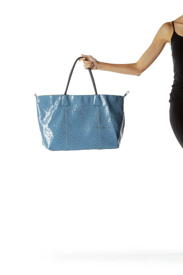 Blue Shiny Textured Tote