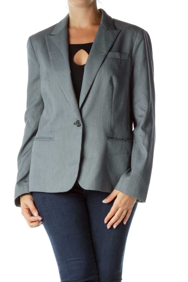 Gray Single Button Blazer