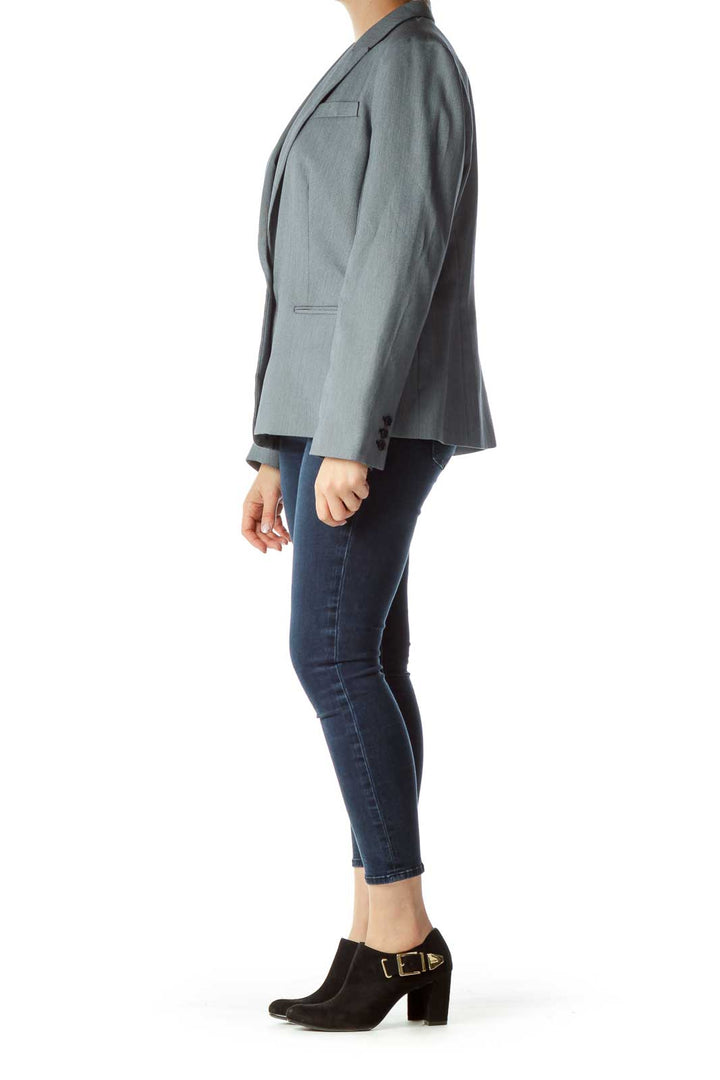 Gray Single Button Blazer