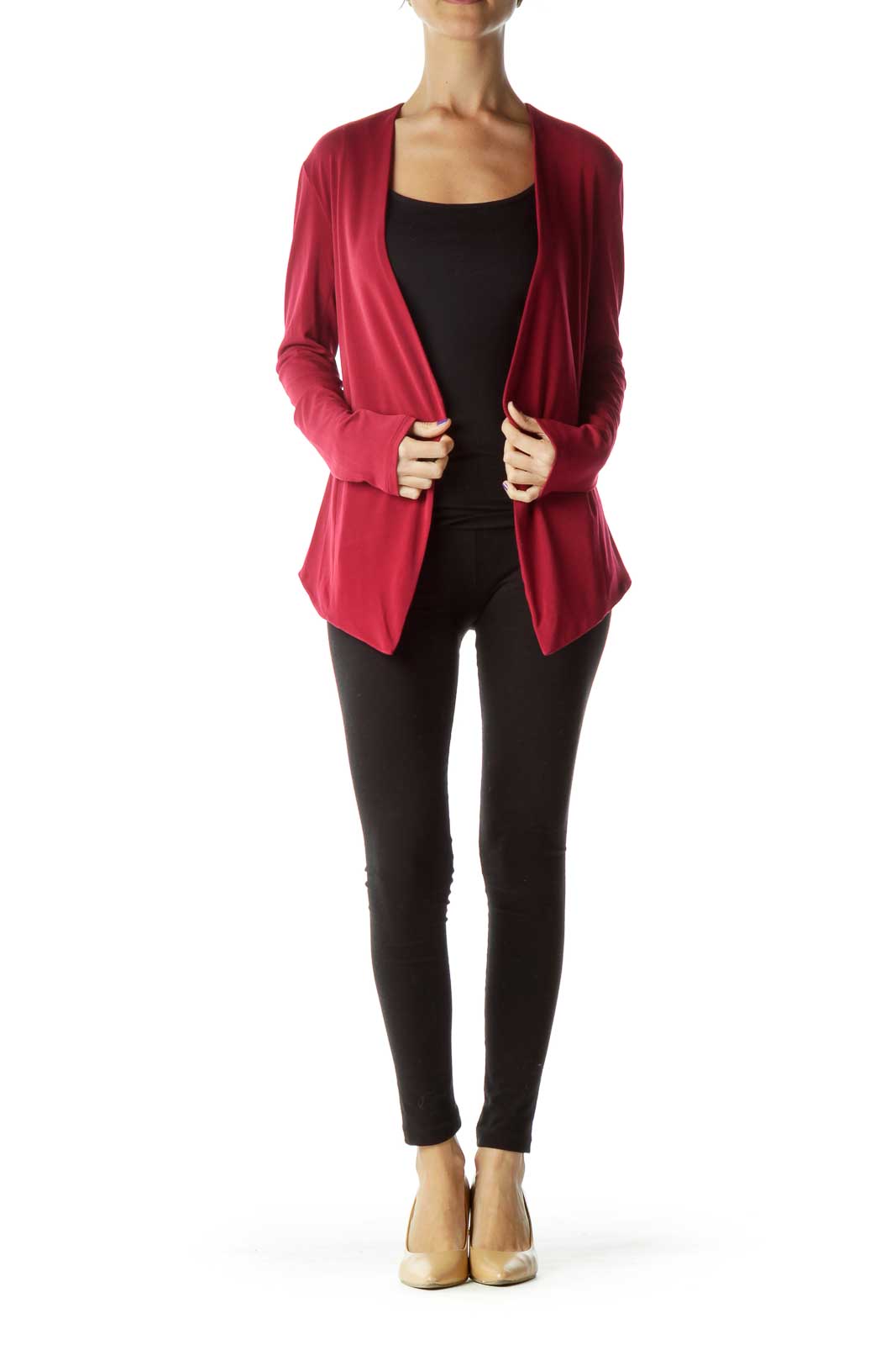 Red Open Fitted Blazer