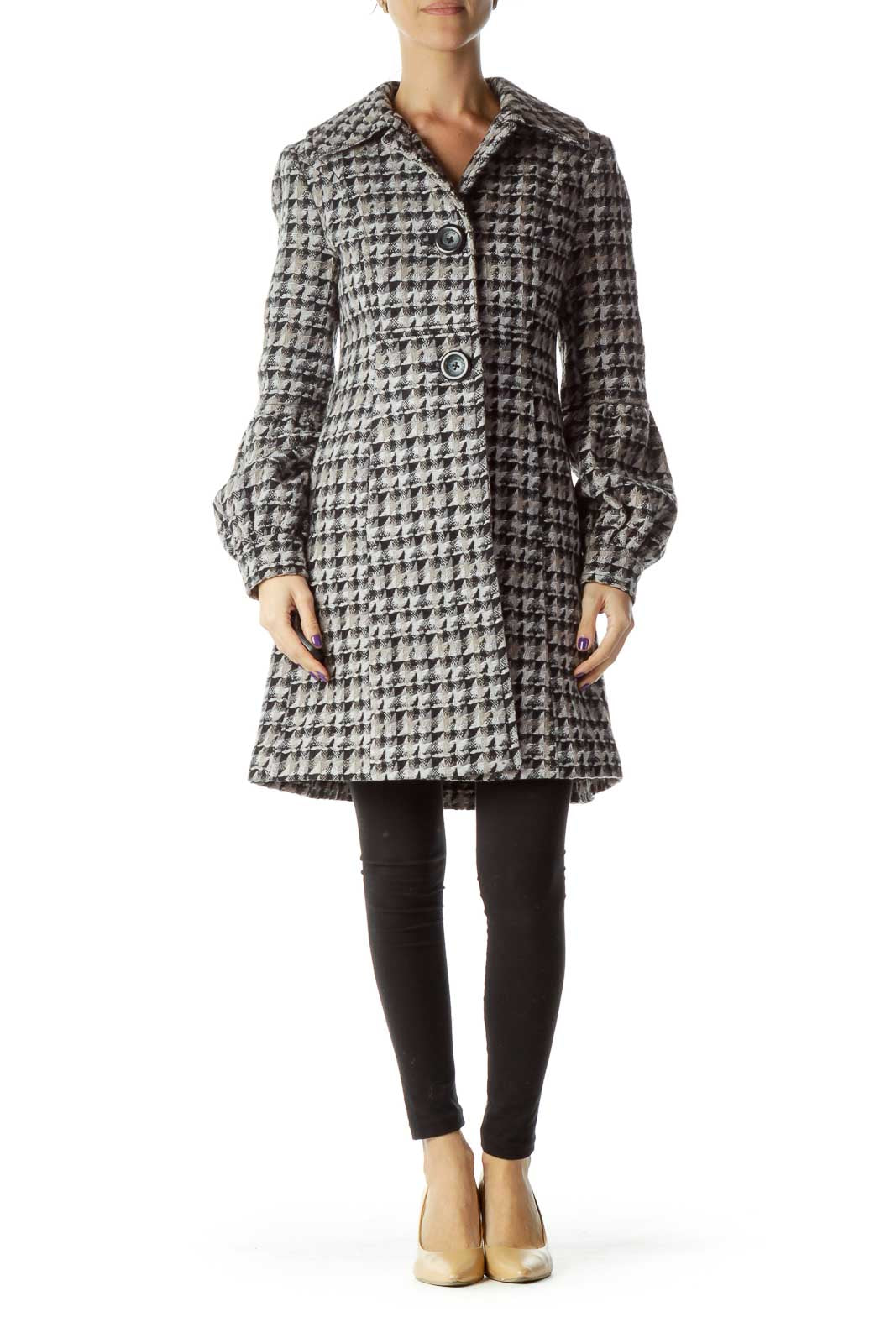 Gray Pattern Knit Coat