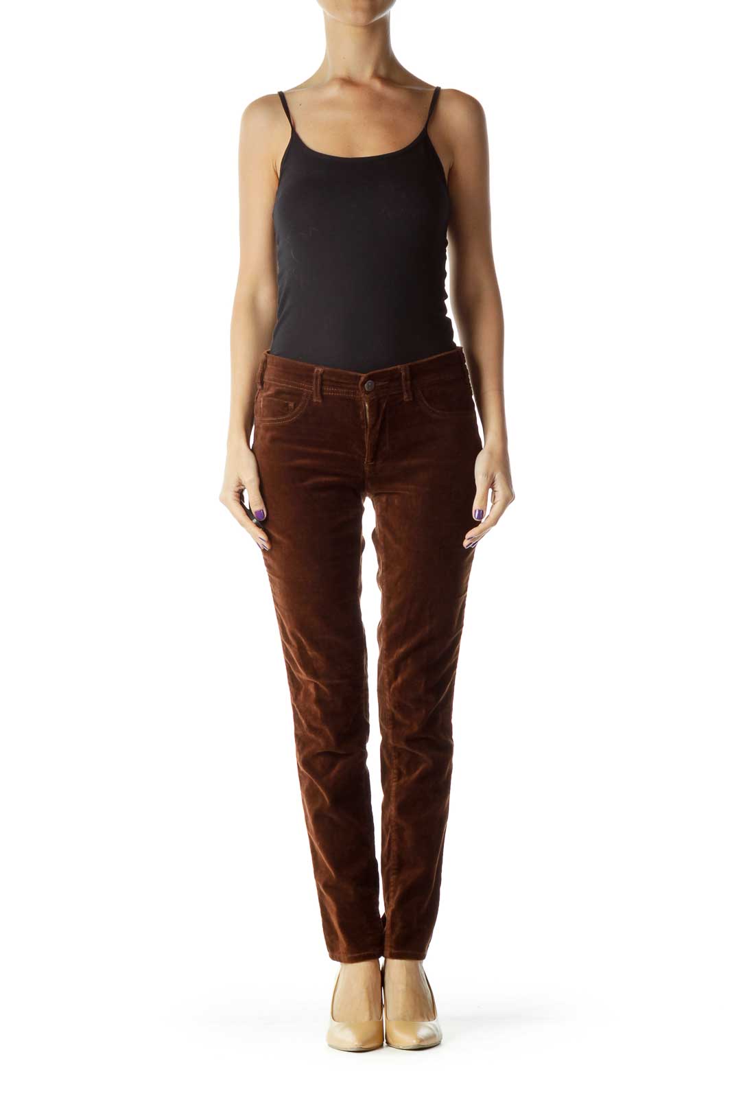 Brown Tapered Pants