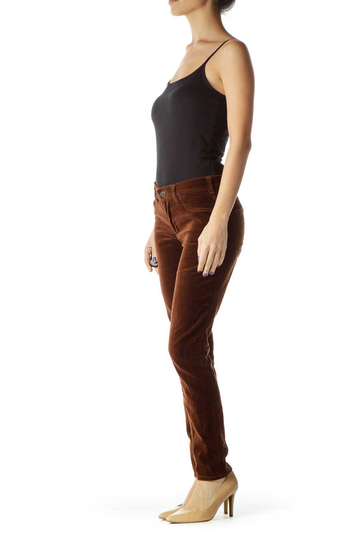 Brown Tapered Pants