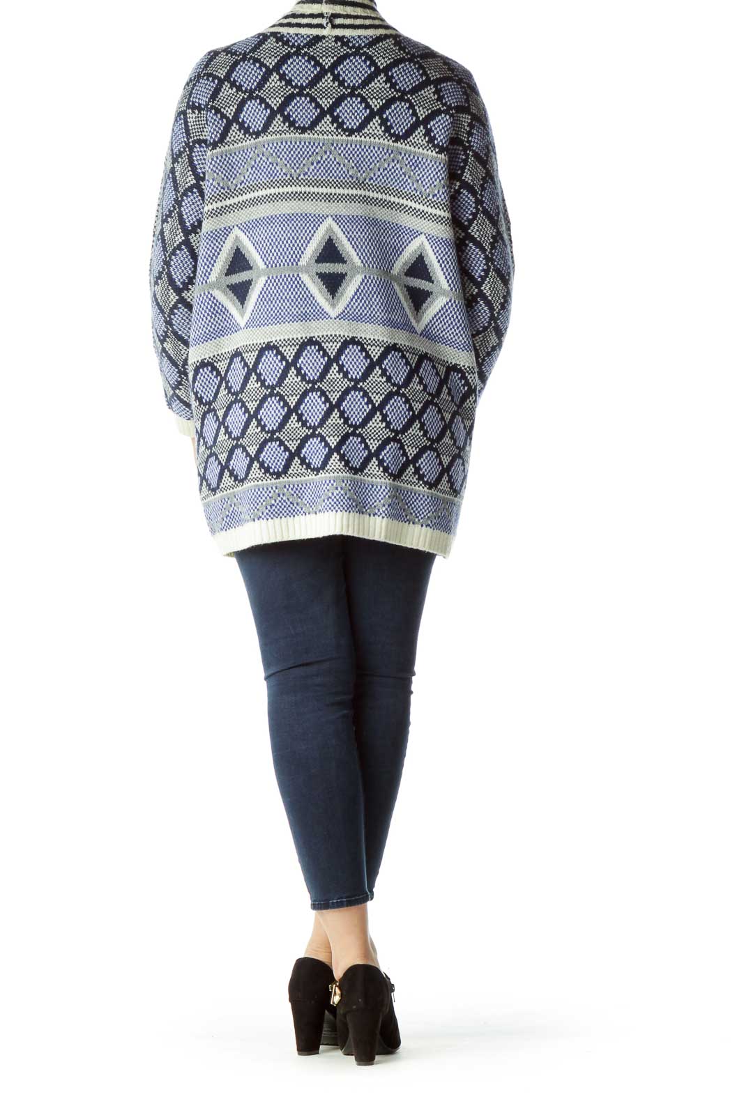 Cream Blue Knit Sweater