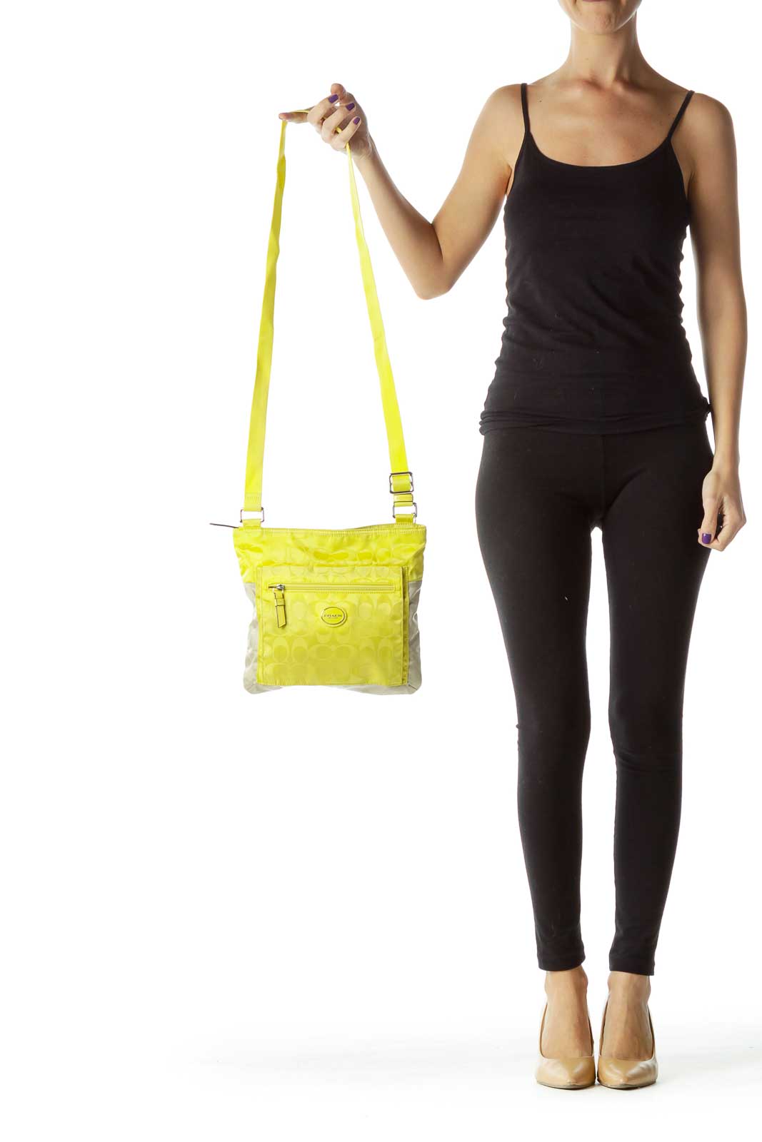 Yellow Beige Crossbody Bag