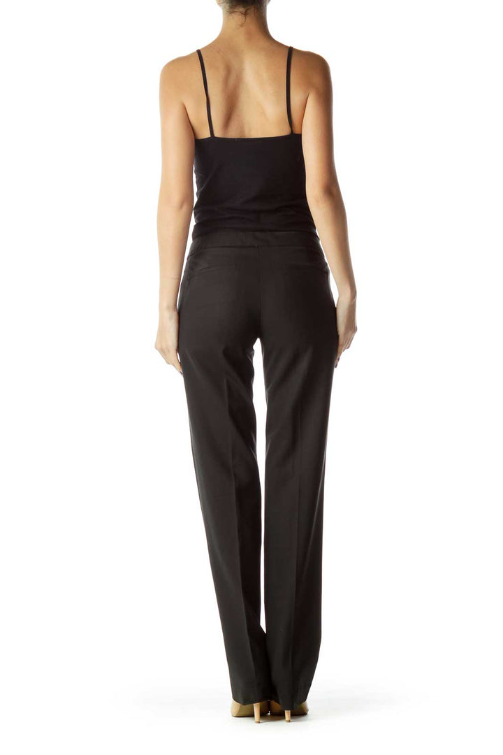 Black Slim Fit Straight Leg Pants