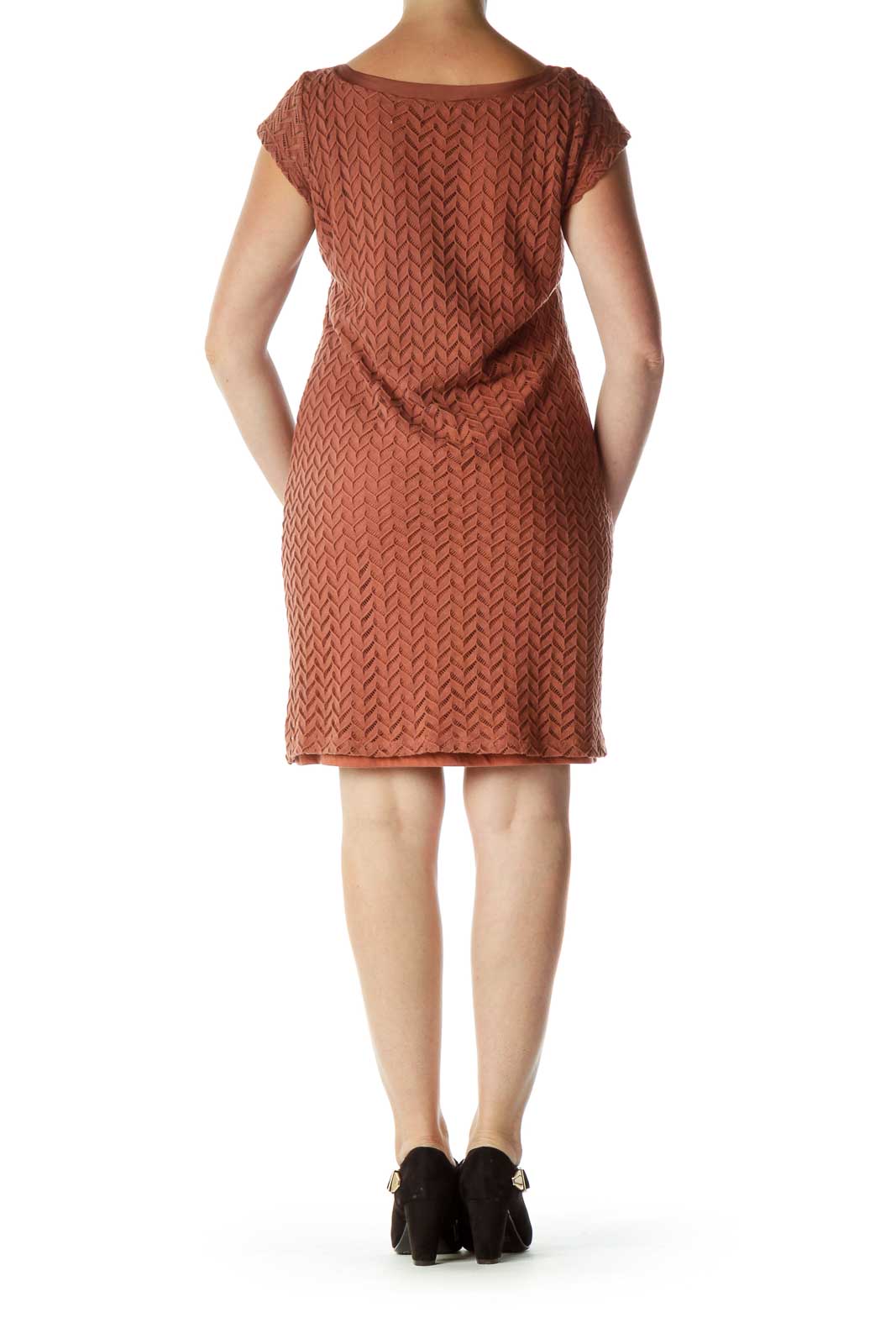 Brown Woven Shift Dress