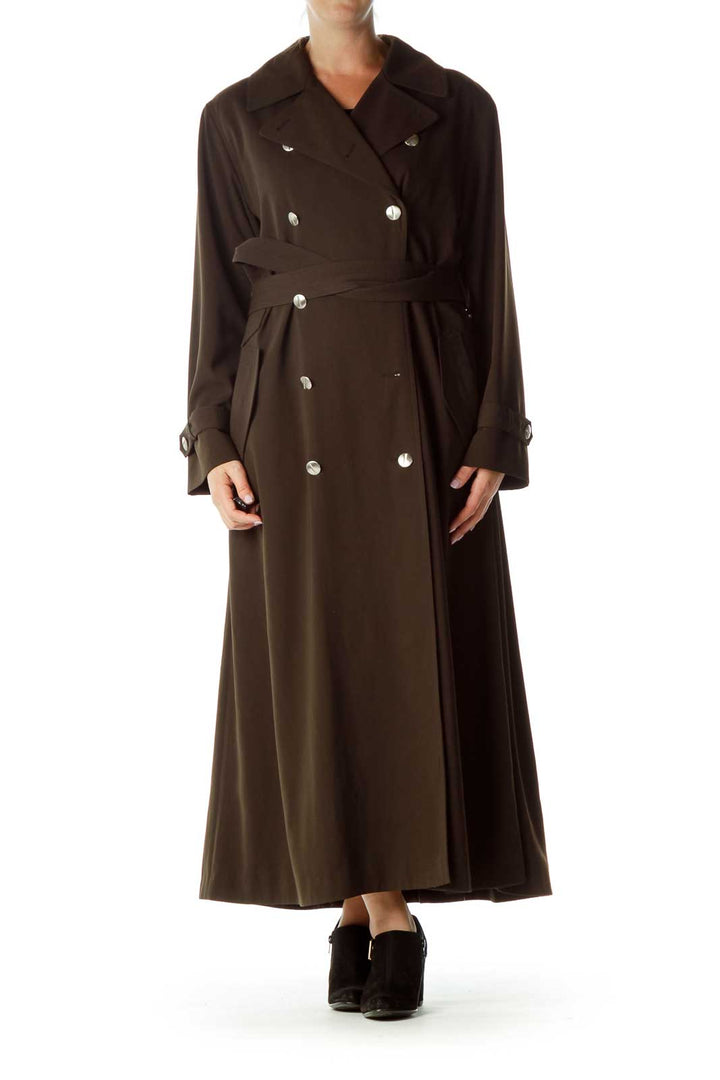 Brown Double-Breasted Trench Coat