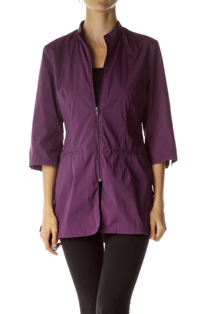 Purple Long Pocketed Jacket