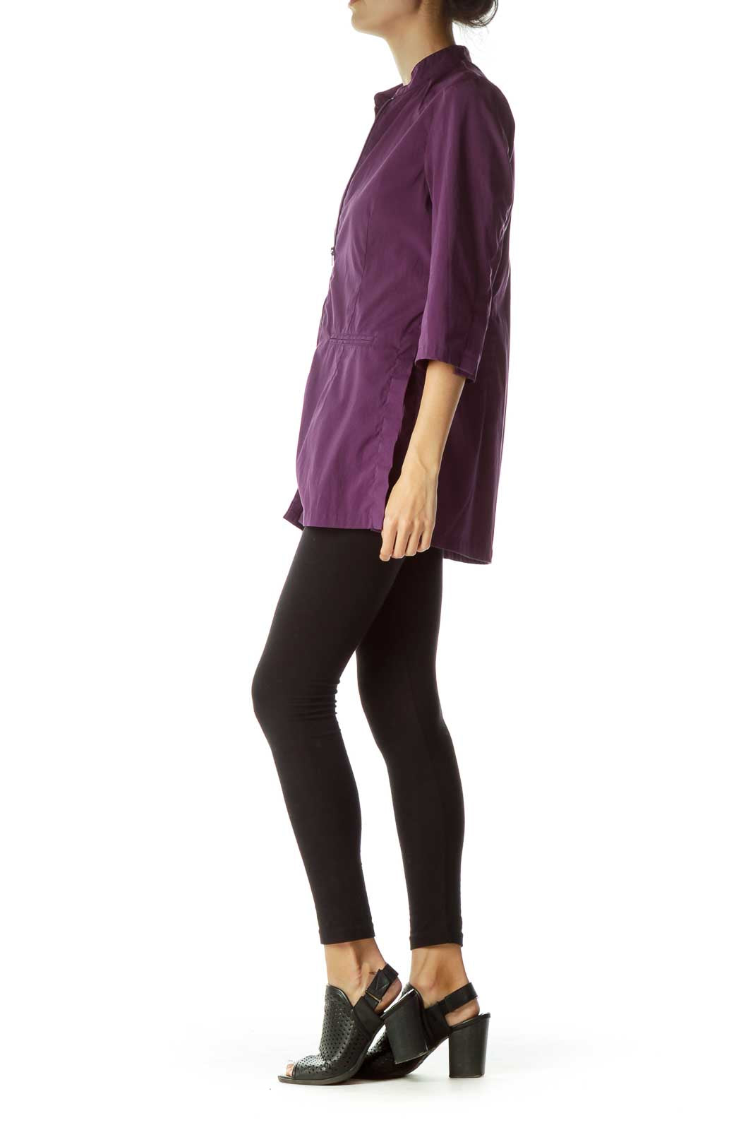 Purple Long Pocketed Jacket