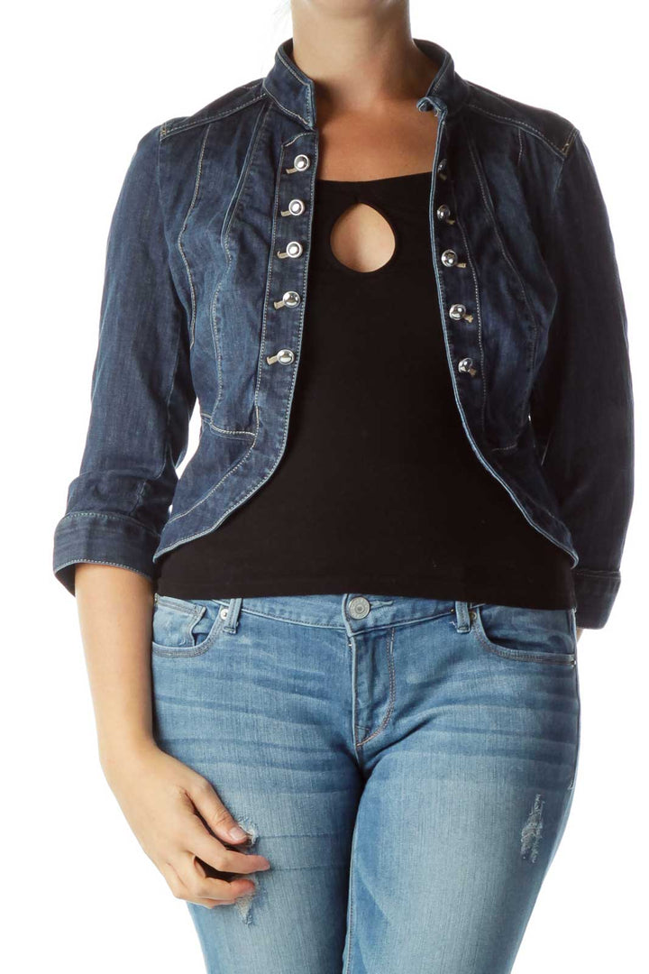 Blue Buttoned Denim Jacket