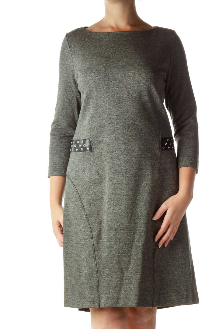 Gray Mottled Work Dress