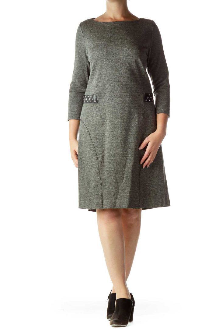 Gray Mottled Work Dress