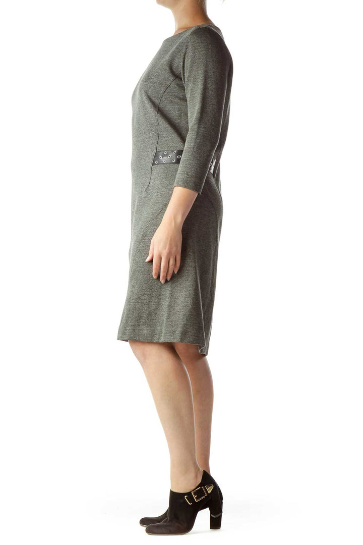 Gray Mottled Work Dress