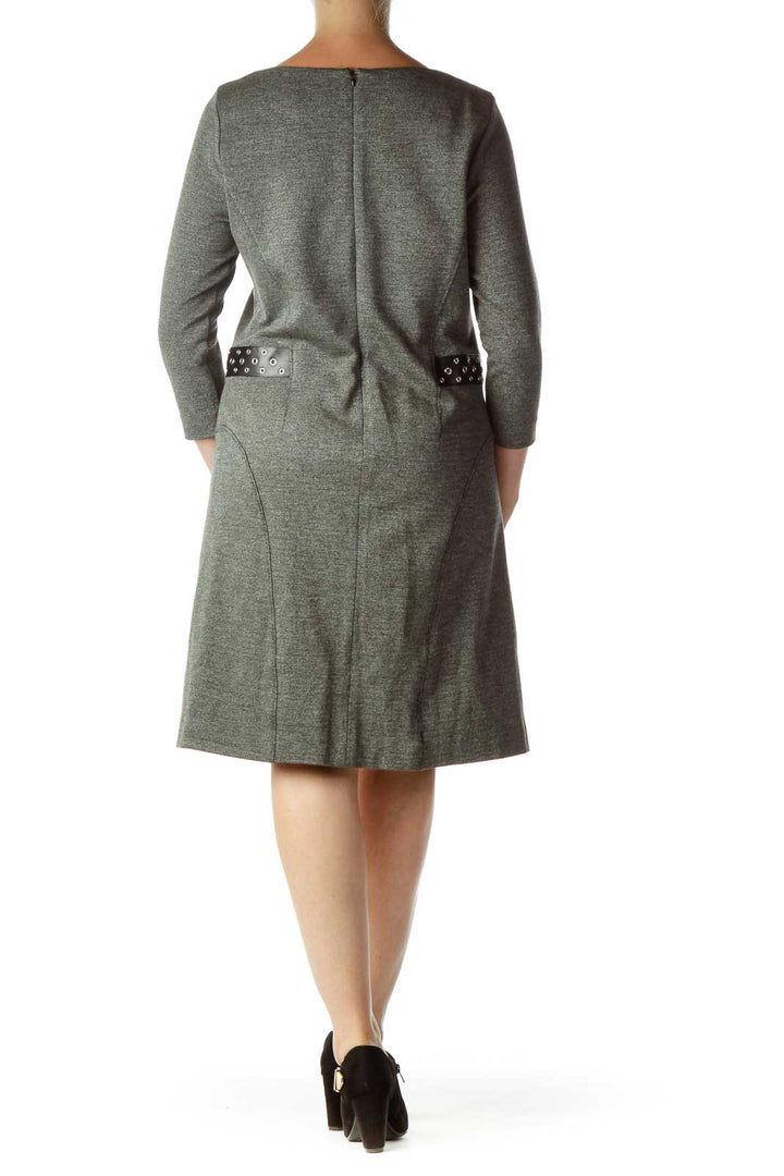 Gray Mottled Work Dress