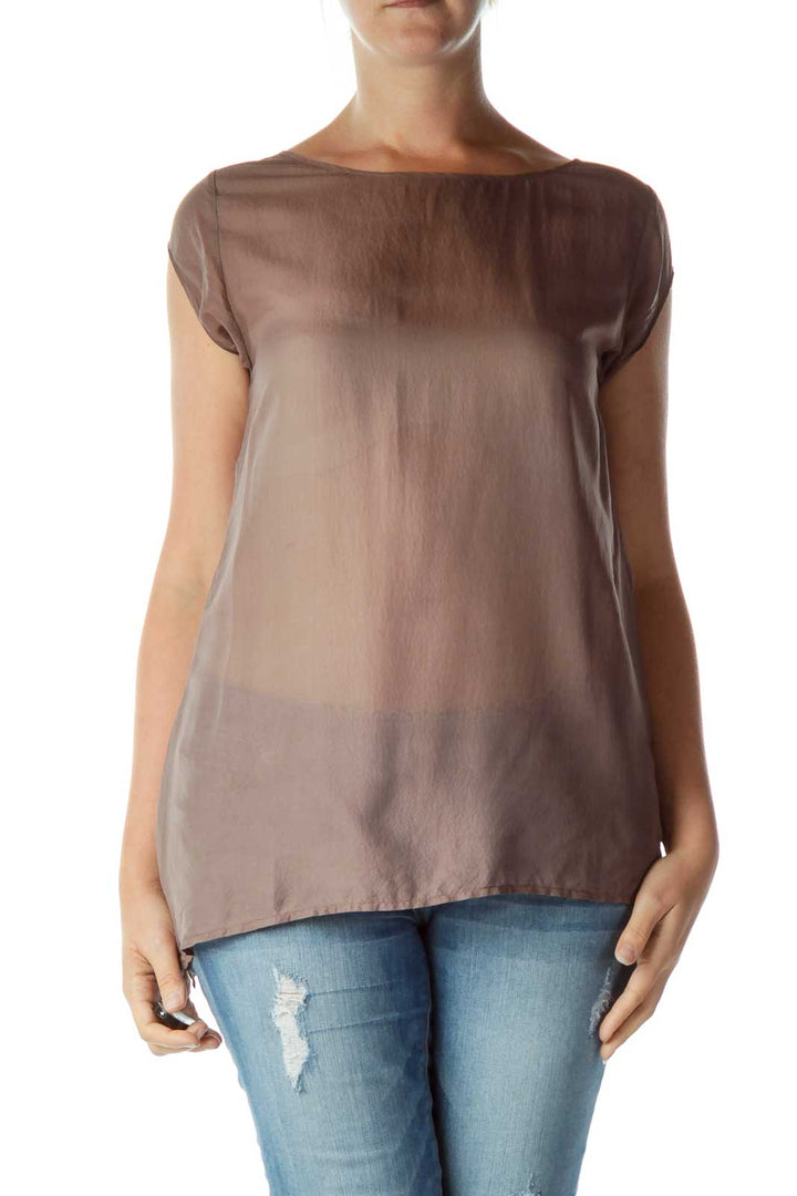 Brown Sheer Blouse