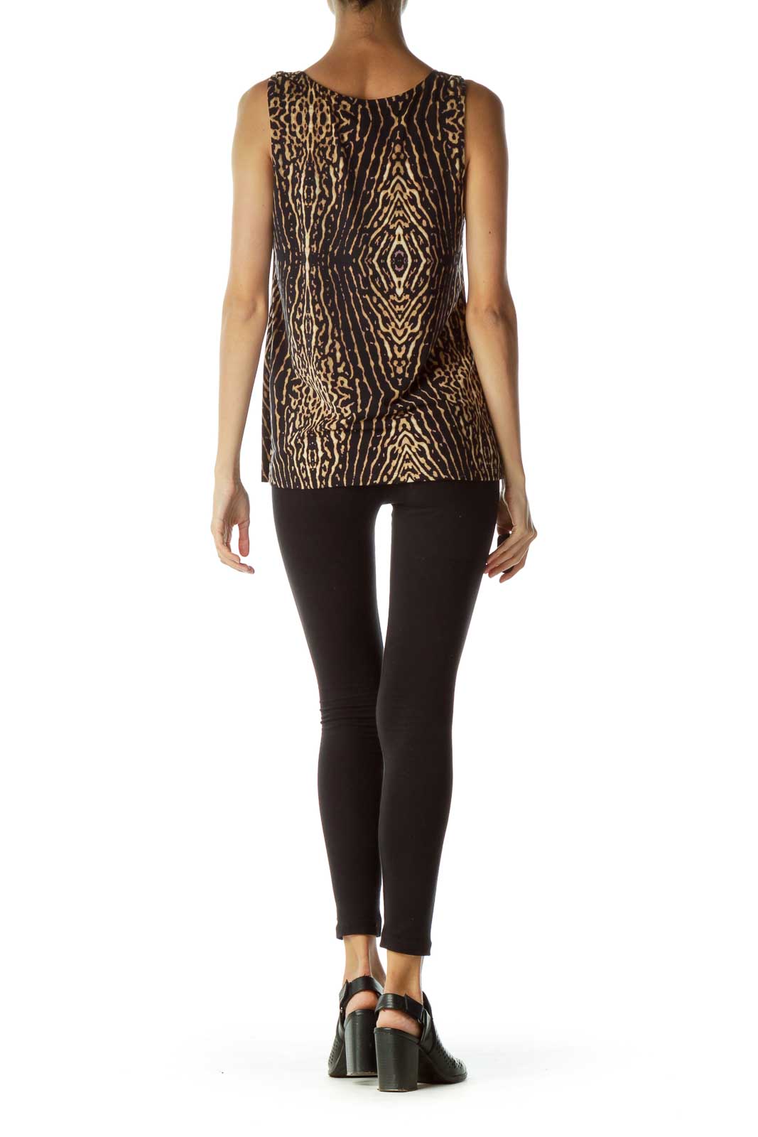 Black Brown Animal Print Blouse